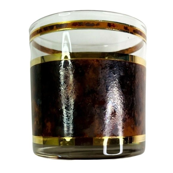 Vintage MCM Culver Barware Cocktail Pitcher Tumbler Stir Stick Set Tortoise Prin - Picture 6 of 8